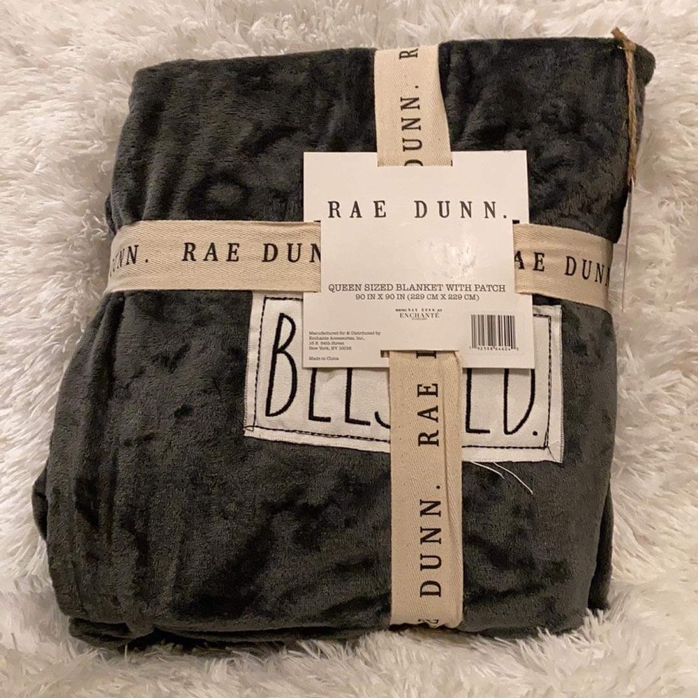 RAE DUNN Queen “blessed” blanket